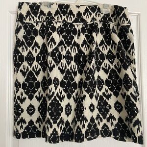 LOFT Black and Cream A-Line Skirt